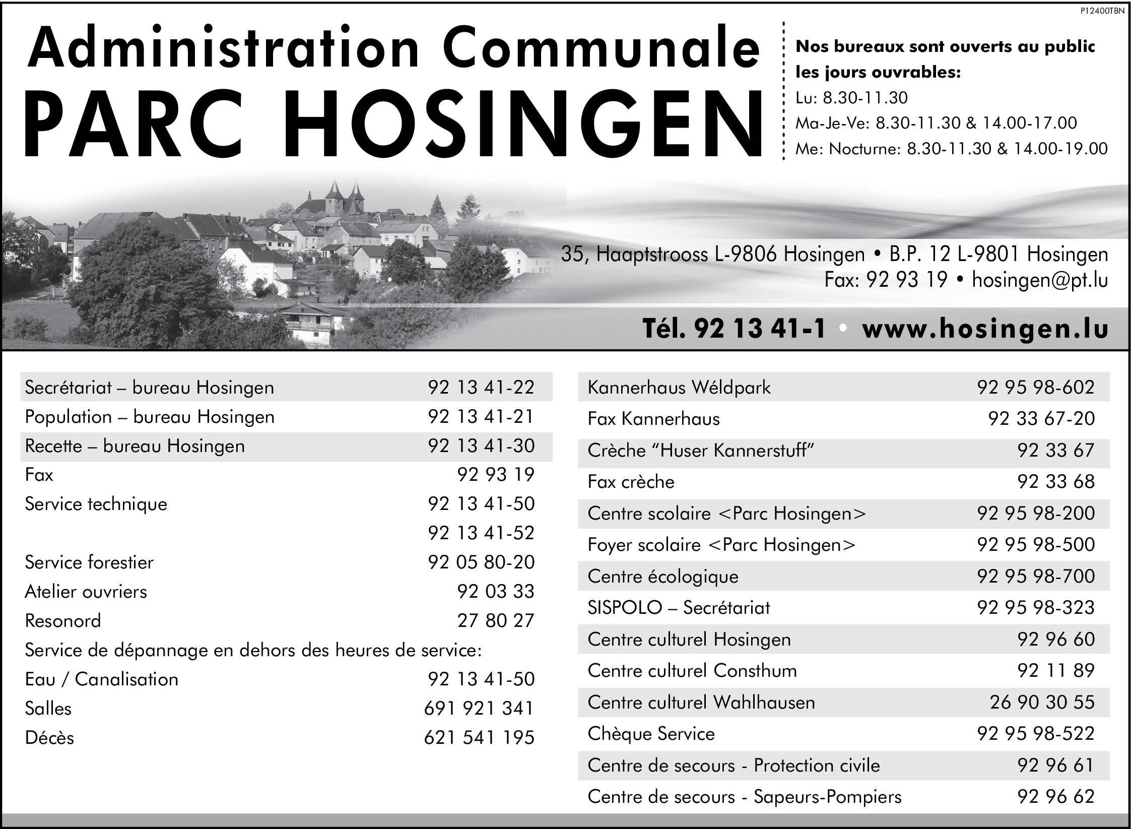Administration Communale Parc Hosingen Administration publique