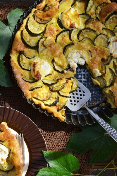 Rezept für Zucchini-Ziegenkäse-Torte