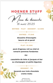 Menu du dimanche 