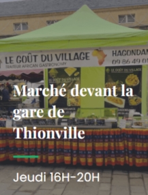 Marché devant la gare de Thionville