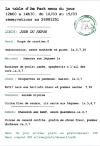 Menu du jour