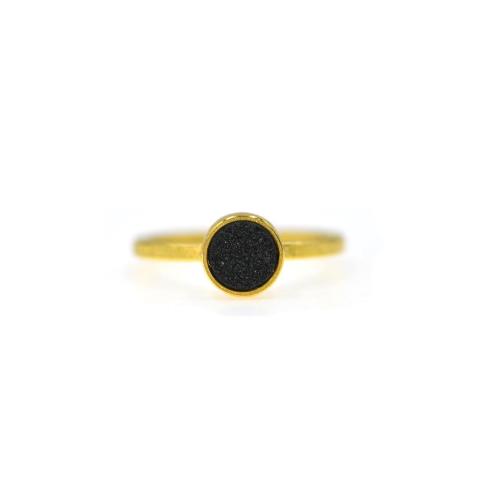 Bague en or et agate noire