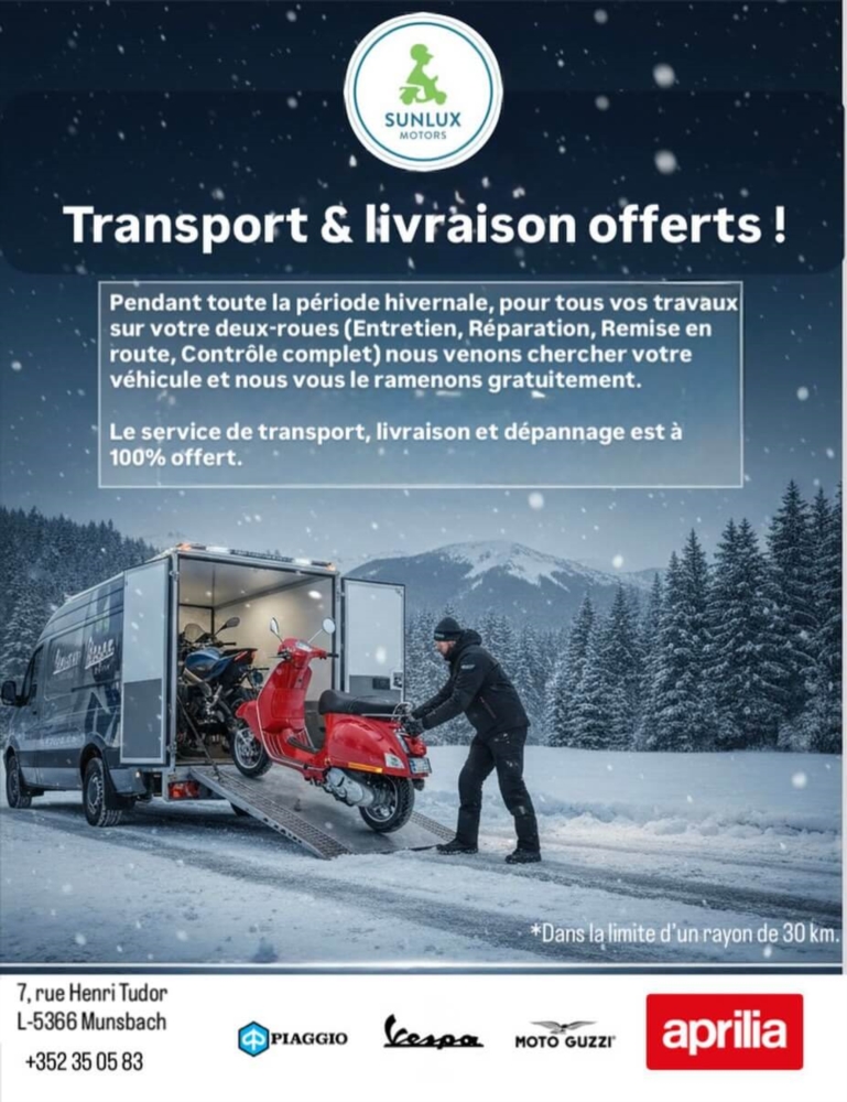 Sunlux Motors : Transport & Livraison Offerts