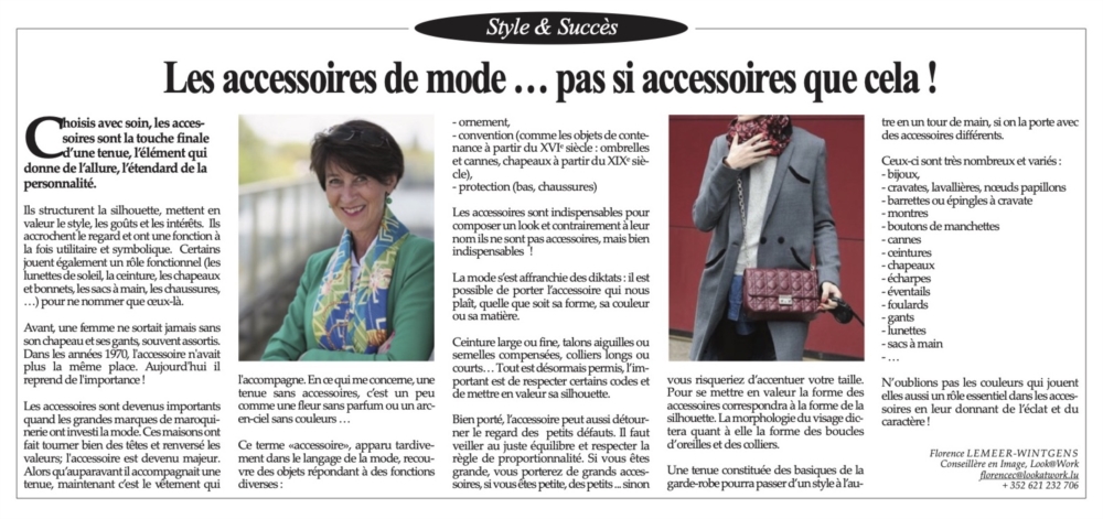 Les accessoires de mode pas si accessoires que cela !