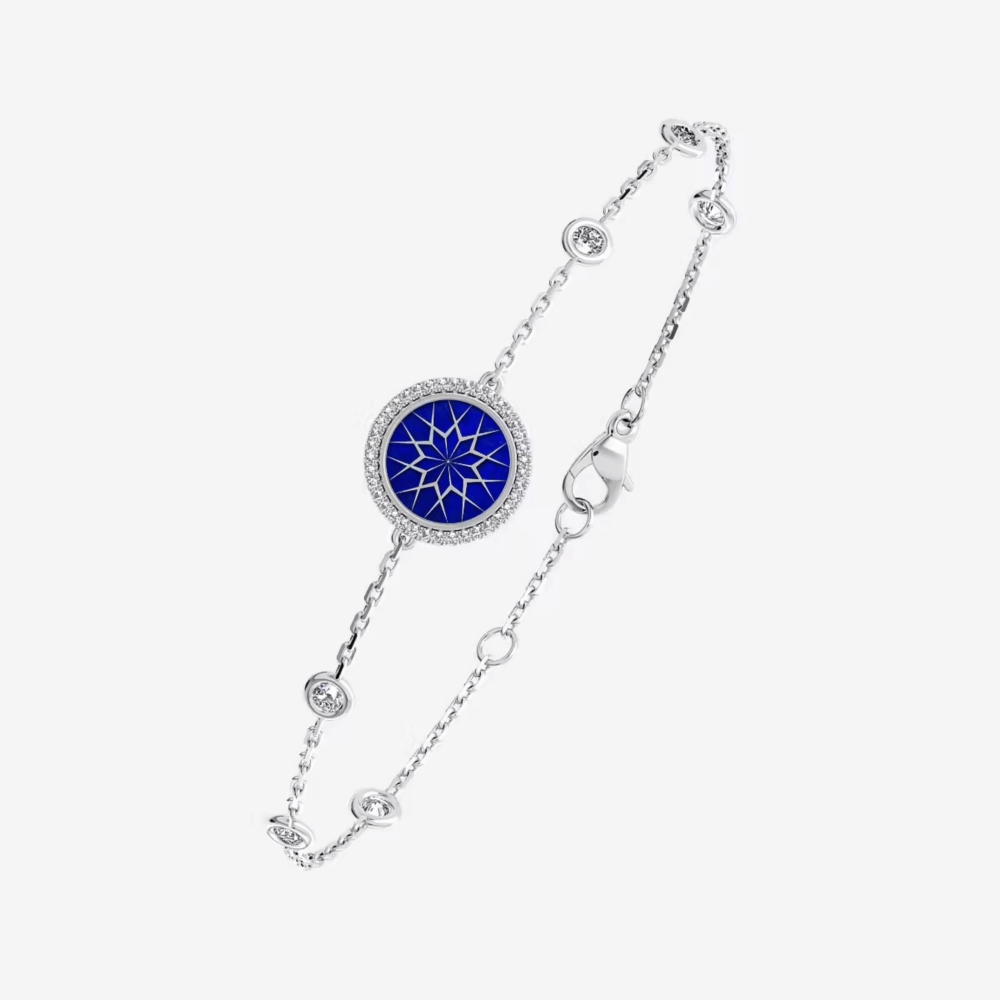 Bracelet or blanc lapis lazuli