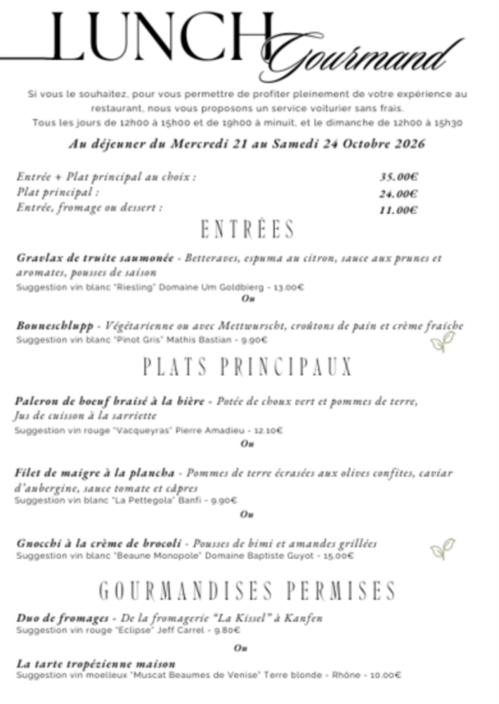 Menu Lunch Gourmand