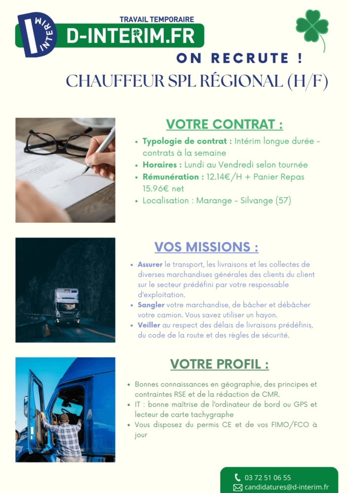 Chauffeur SPL Régional (H/F)