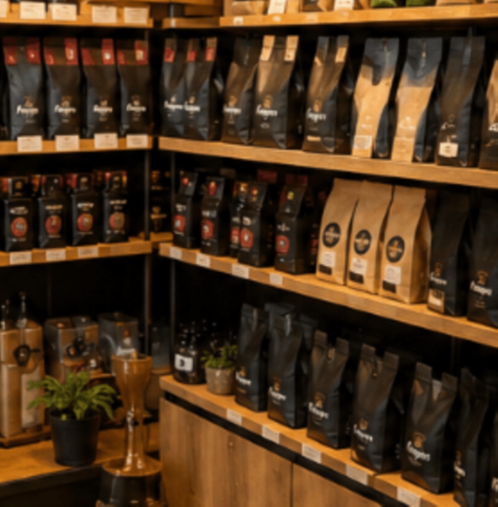 Une large gamme de cafés et de produits gourmands