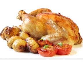 Poulet rôti cuit sur place