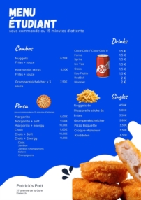 Menu étudiant 