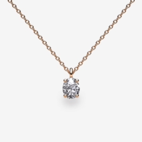 Pendentif diamant ovale or rose