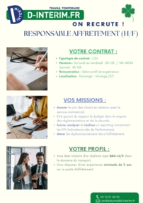 RESPONSABLE AFFRETEMENT (H/F)