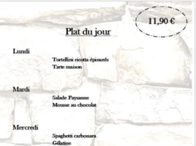 Menu du jour