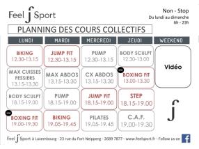 Planning des cours collectifs