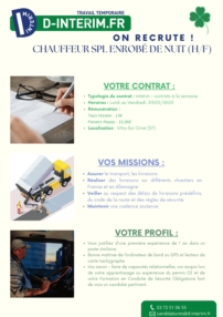 CHAUFFEUR SPL REGIONAL - ENROBE DE NUIT (H/F)