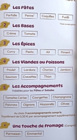 Pasta personnalisée – Composez votre plat