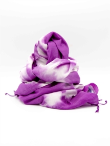 Scarf - Half Silk - Tie dye - Magenta