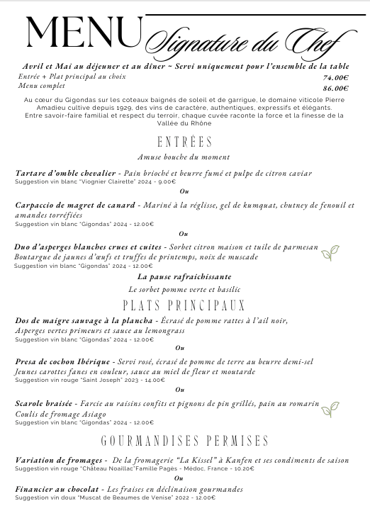Menu Signature 1