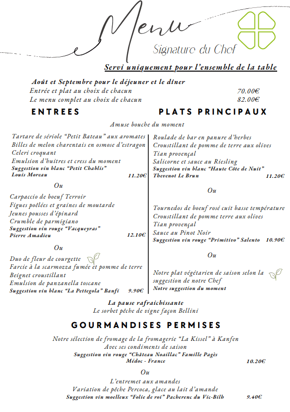 Menu Signature 1