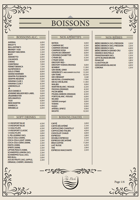 Notre Menu  7