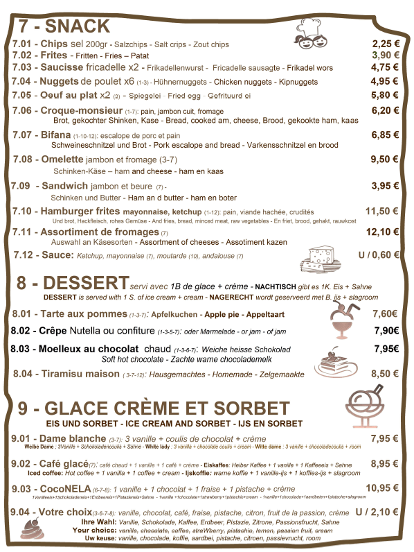 Carte MENU 6