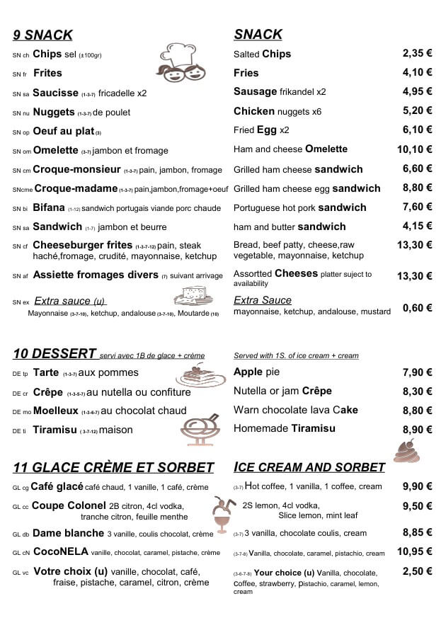 Carte MENU 5