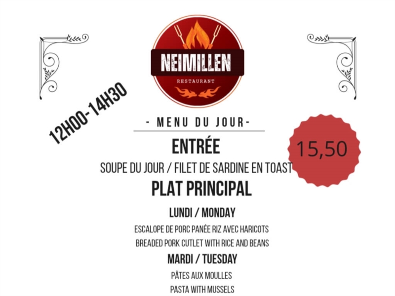MENU DU JOUR 