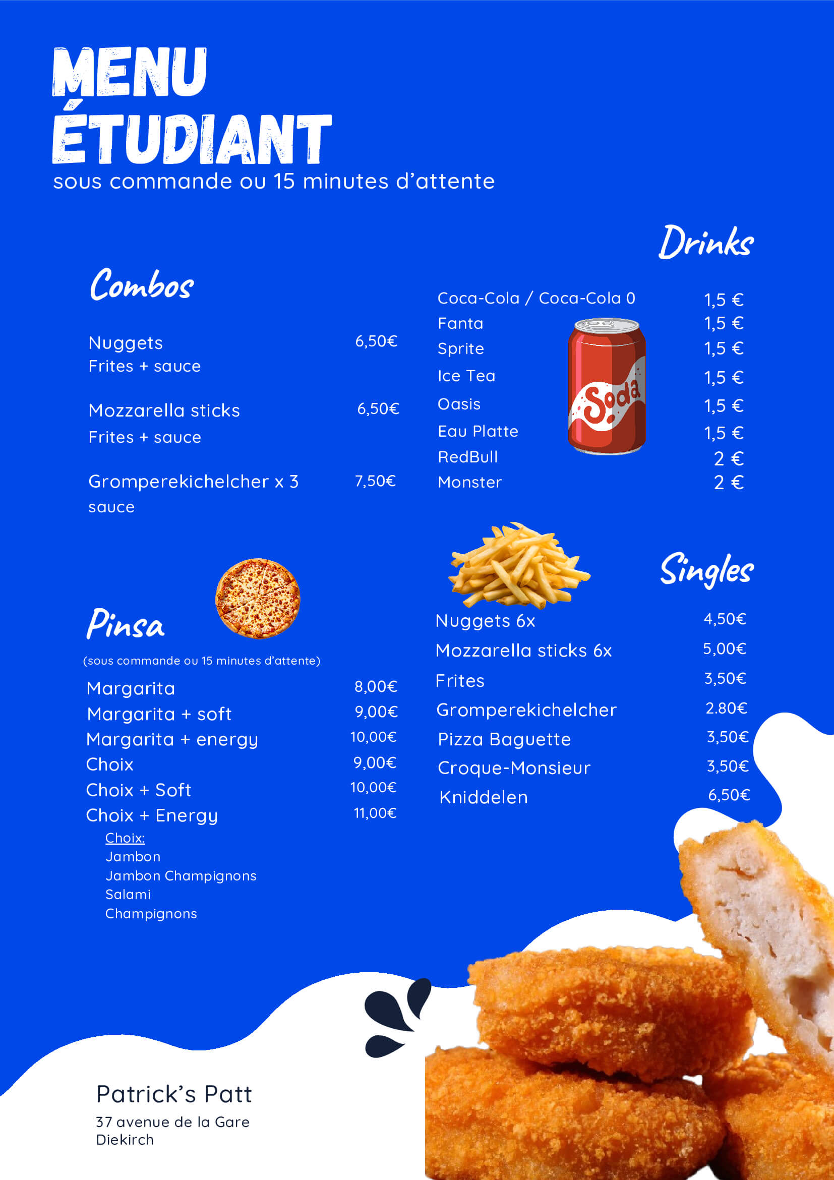 Menu Etudiant 1