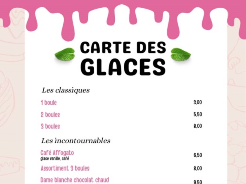 Carte des Glaces
